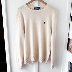 POLO RALPH LAUREN cream rib knit sweater